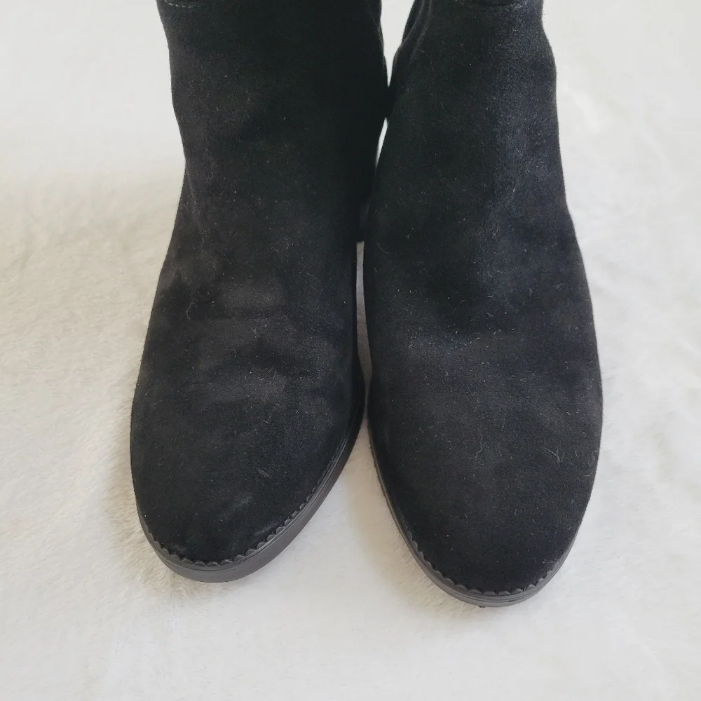 Tory Burch Caitlin Over the Knee Boots Black Suede Stretch Tall OTK Boots Size 5